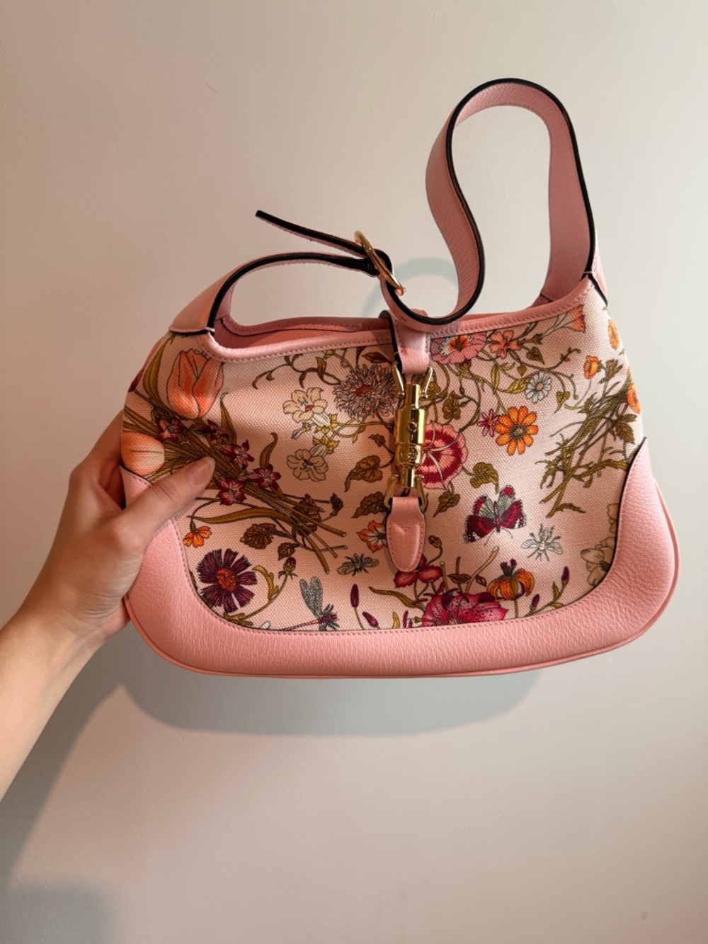 Gucci Pink Floral Jackie Shoulder Bag - Picture 9 of 10